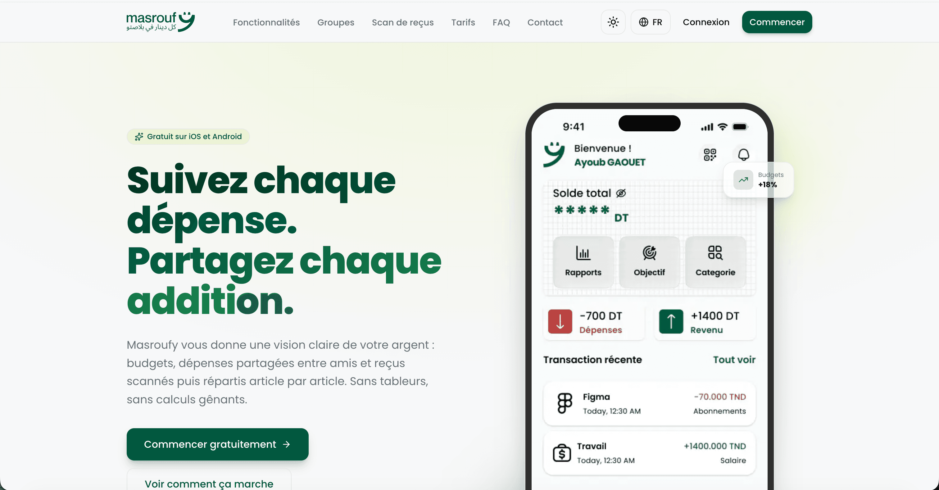 Aperçu du projet Masroufy